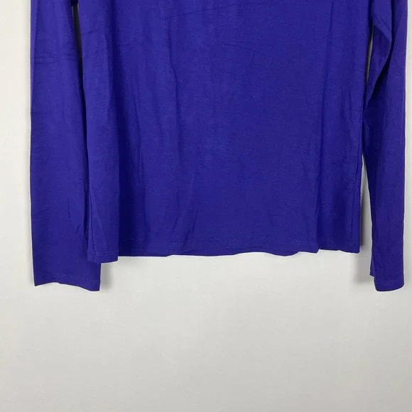 NWT Eileen Fisher Scoop Neck Tee Blue Violet Indigo Long Sleeve - Picture 4 of 14